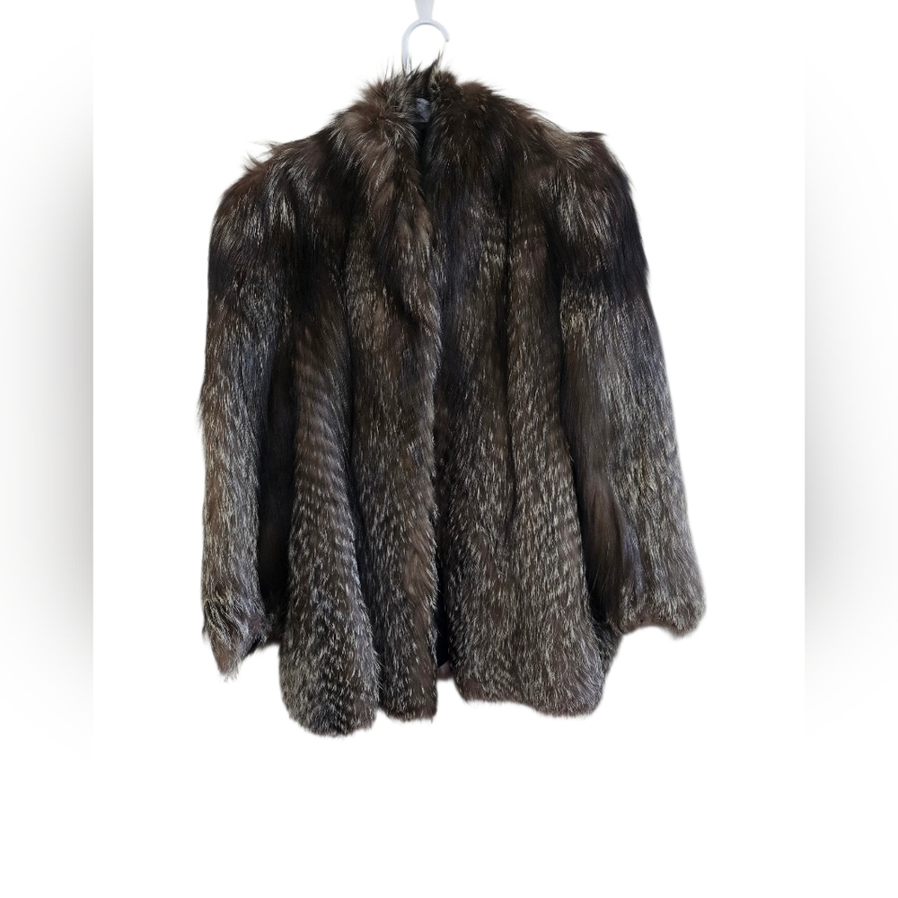 VINTAGE Safuron Real Fur Coat Size 11 Luxury Supple Fox Jacket